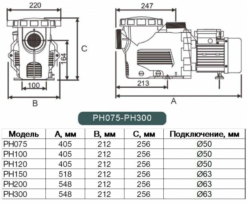 Насос PH, 7 м/час, 220В POOL KING /PH075/ - фотография № 3