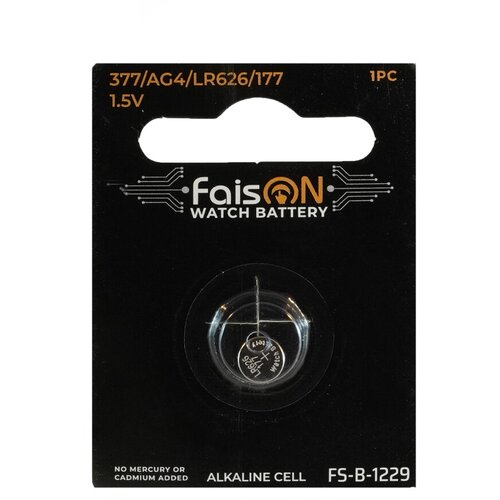 Батарейка FaisON Watch, 377-1BL, 1.55В, FS-B-1229 (1 шт.)