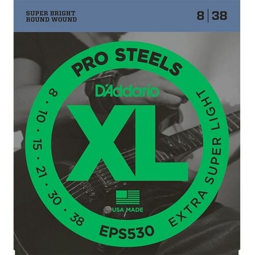 EPS530 XL PRO STEEL Струны для электрогитары Extra-Super Light 8-38 D`Addario