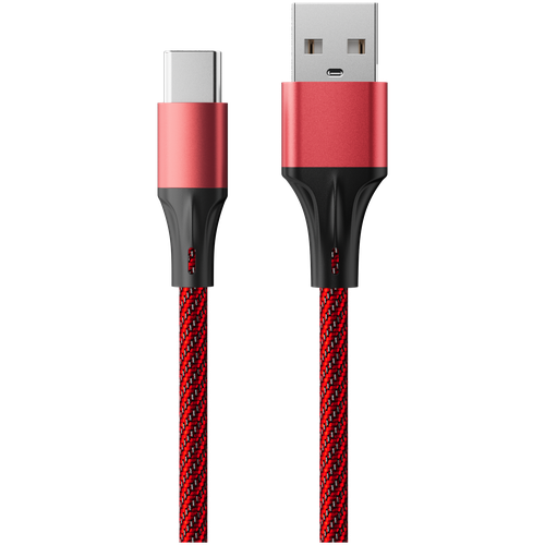 Кабель для быстрой зарядки Accesstyle USB Type-A - USB Type-C 30-F100M смартфонов, планшетов, ноутбуков, черный/красный кабель для быстрой зарядки accesstyle usb type c usb type c 30 f100m смартфонов планшетов ноутбуков черный