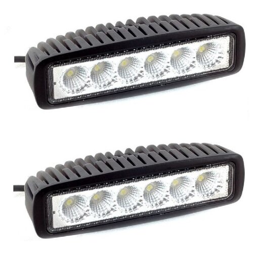 Фары светодиодные 2 штуки AutoExpert C18-2 для Off Road 160*43*42 мм, 9V-48V, 1000 Lum, 6000K, IP67, 6 диодов по 3W, ближний свет