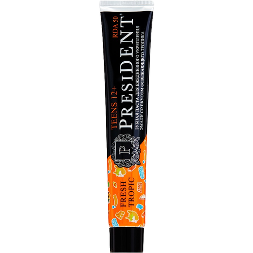 Паста зубная детская 12+ Fresh tropic (50 RDA) / President 70 г