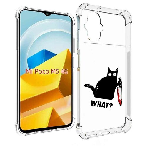 Чехол MyPads котик-убийца для Xiaomi Poco M5 задняя-панель-накладка-бампер