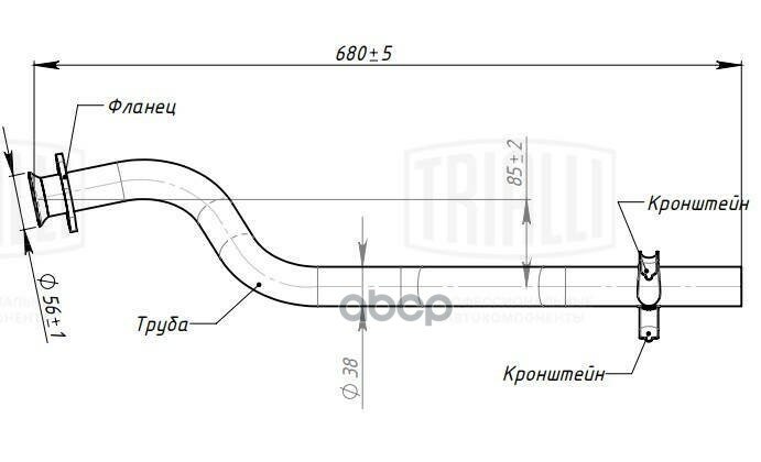 Труба Выхлопная Trialli арт. EMP 0112