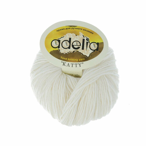 Пряжа ADELIA KATTY 100% шерсть 10 шт. х50г 150м №01 белый