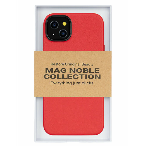 чехол для iphone 15 noble collection оранжевый Чехол с MagSafe для iPhone 15 MAG NOBLE COLLECTION-Красный