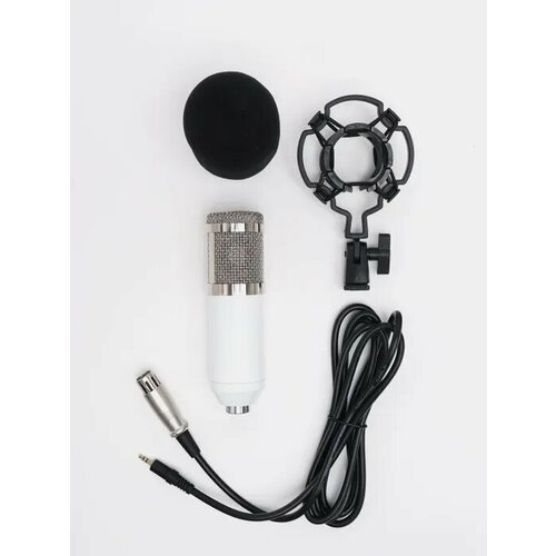 Микрофон БМ - BM 800, студийный конденсаторный с держателем без стойки(Белый)