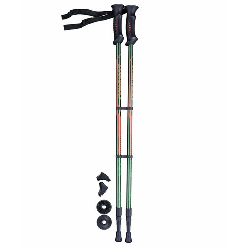 BERGER Longway 2-секционная 77-135 см, 2 шт., темно-зеленый/оранжевый палки для скандинавской ходьбы красные до 1 35м телескопическая спортекс f18436
