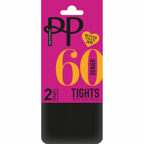фото Колготки pretty polly curves plush opaque tights, 60 den, размер 1, черный