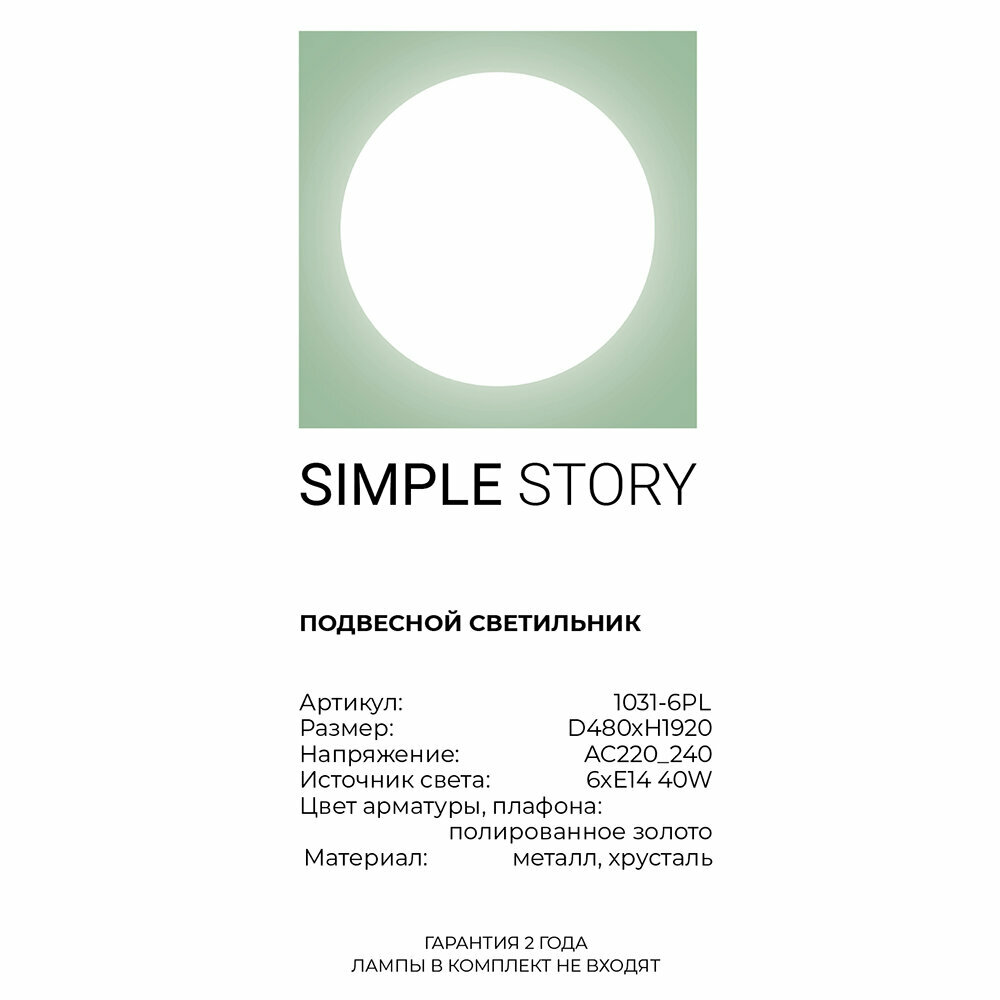 Люстра Simple Story 1031 1031-6PL - фото №8