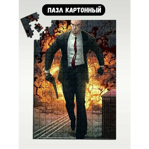 Пазл картонный 39,5х28 см, размер А3, 300 деталей, модель игра Hitman   999