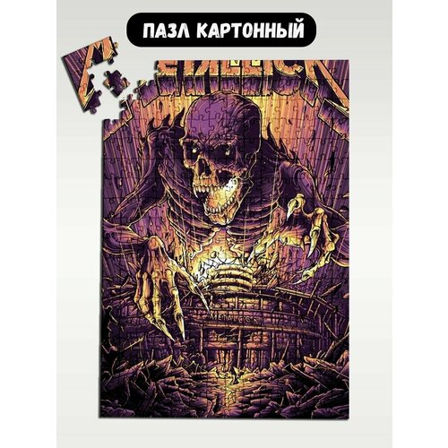 Пазл картонный 39,5х28 см, размер А3, 300 деталей, модель музыка Metallica - 1714 пазл картонный 29x20 см размер а4 120 деталей модель музыка metallica 1713