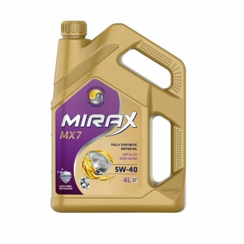 Моторное масло MIRAX MX7 SAE 5W-40 API SL/CF ACEA A3/B4 синтетическое 4л