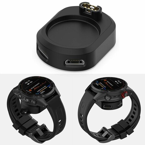 Адаптер для зарядки (Type-С + MicroUSB) для Garmin Fenix 7/7S/7X 26mm 22mm 20mm strap for garmin fenix 6s 6x 6 pro 5x 5 5s 3hr d2 s60 stainless steel strap for garmin fenix 7x 7 7s metal strap