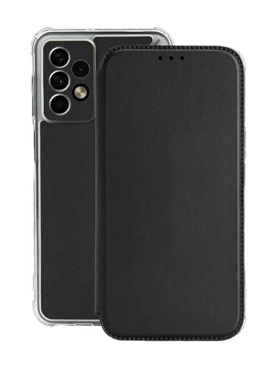 Чехол-книжка на Samsung Galaxy A23 c противоударным бампером с усиленными углами на самсунг галакси а23 черный