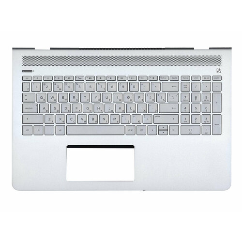 Клавиатура (топ-панель) для ноутбука HP 15-CC серебристая с серебристым топкейсом клавиатура топ панель для ноутбука sony vaio svs15 серебристая с серебристым топкейсом