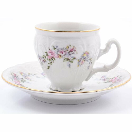 Набор кофейных пар Bernadotte Дикая роза золото 90 мл