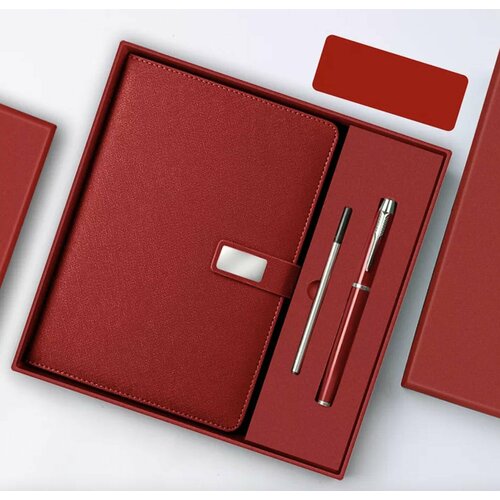 Подарочный набор ежедневник и ручка бизнес класс, красный