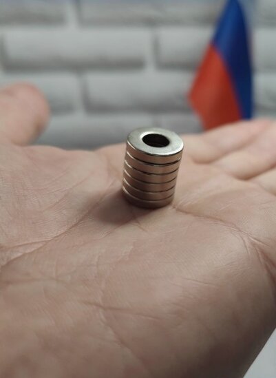 Неодимовый магнит кольцо 15х7х3 мм. Набор магнитиков-6шт