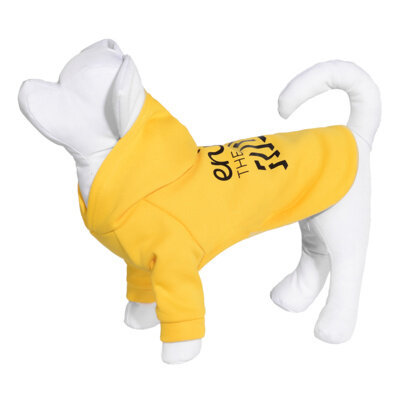 Yami-Yami одежда Толстовка для собаки с капюшоном, жёлтая, M (спинка 27 см), лн26ос, 0,09 кг