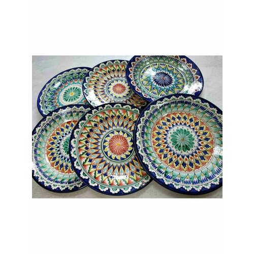 Тарелки 6 штук, 27см. Риштанская керамика