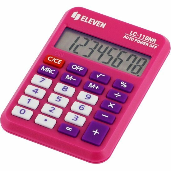 Калькулятор Eleven карманный LC-110NR-PK, 8 разрядов, питание от батарейки, 58*88*11мм, розовый