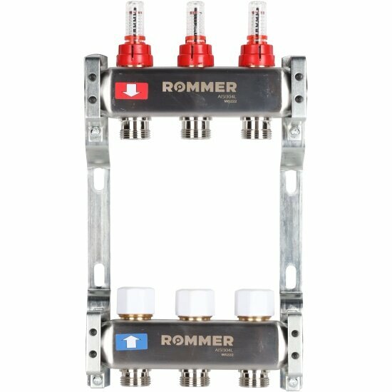 Коллектор Rommer с расходомерами 3 вых.