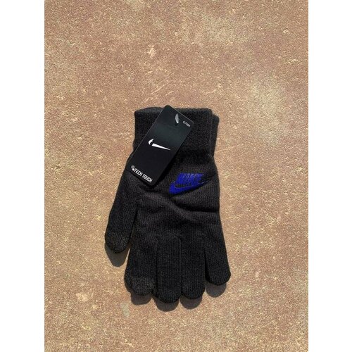 фото Перчатки nike, сенсорные, с утеплением, размер one size, черный, синий