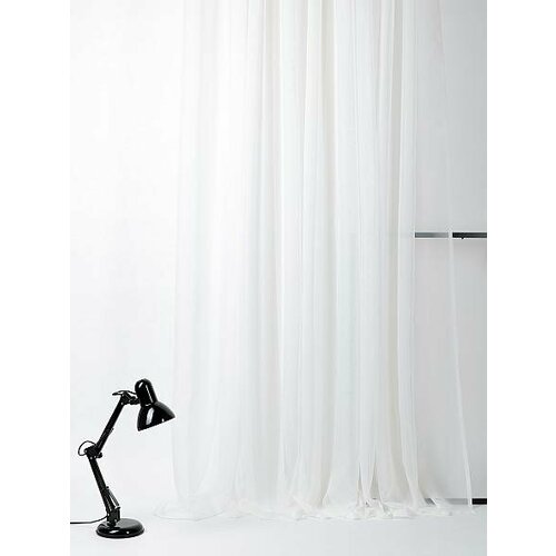 Тюль на шторной ленте из вуали Престиж-500 белый