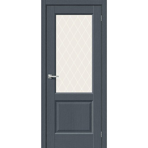 Дверь Неоклассик-33 / Цвет Stormy Wood / Стекло White Сrystal / Двери Браво