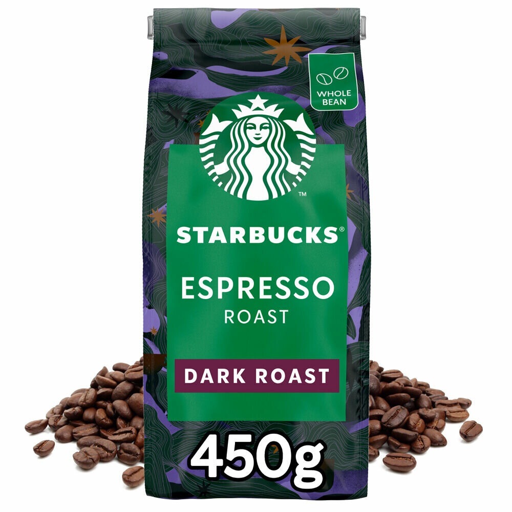 Кофе в зернах темной обжарки Starbucks Espresso Dark Roast, 450 г