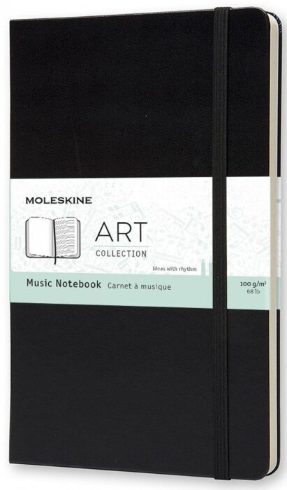 Moleskine ARTQP081 Блокнот для нот moleskine art music, large 130х210 мм pp 192 стр, твердая обложка, черный