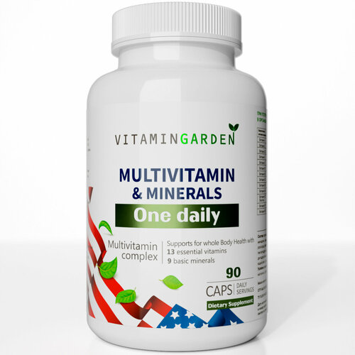 Мультивитамины, капсулы 13 витаминов + 8 минералов, Витамины для Женщин и Мужчины, комплекс для красоты, энергии и молодости, БАДы, 90 капсул