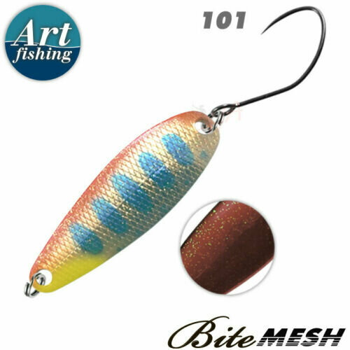 Art Fishing, Блесна Bite Mesh, 28мм, 2.5г, #101 3 carp fishing bite alarm and swinger set water resistant blue led fishing swingers fish bite alarm
