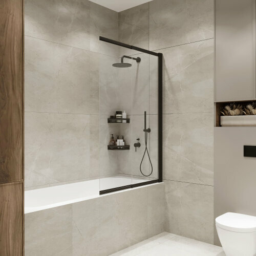 Шторка на ванну слайдер Terminus Ното 01 1500х900 проф. черный