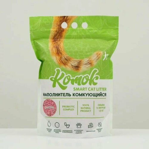 Наполнитель комкующийся 5 л (1,8 кг) комок Smart TOFU, Сакура