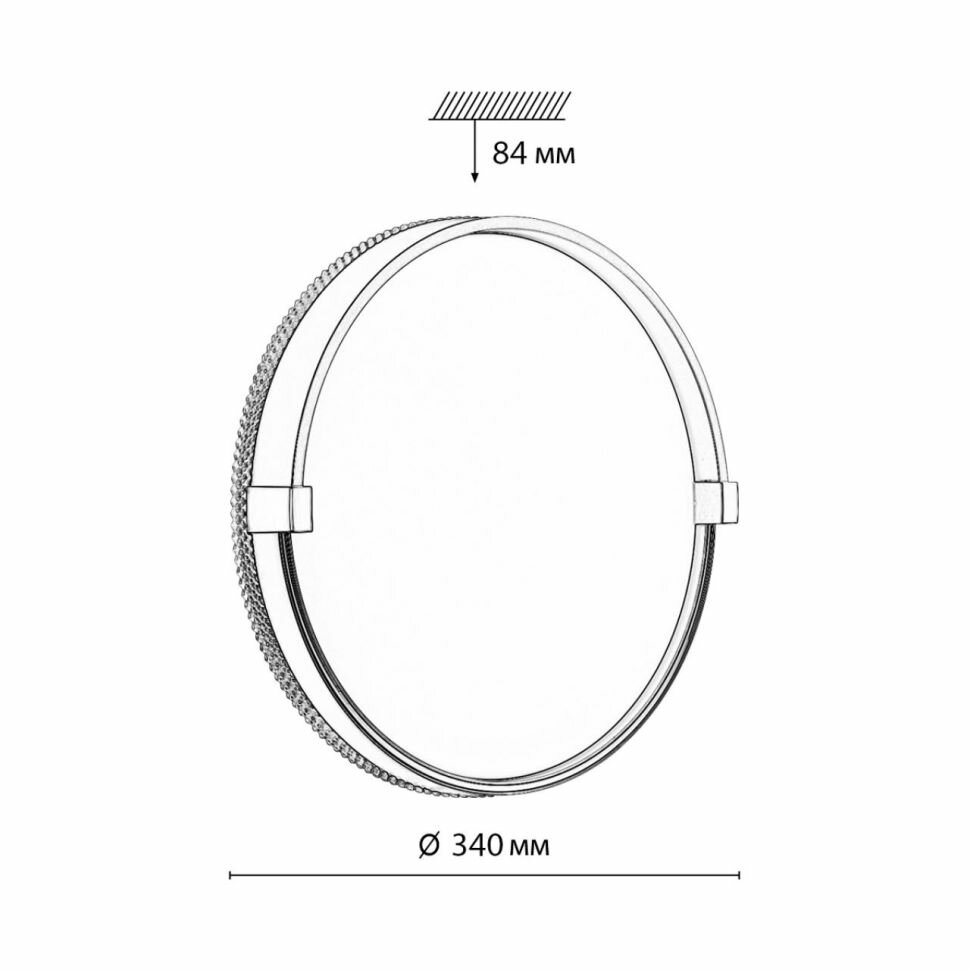 Сонекс 7647/CL PALE SN Светильник пластик/белый/черный/золотой LED 30Вт 4000К D340 IP43 OLIDI BLACK