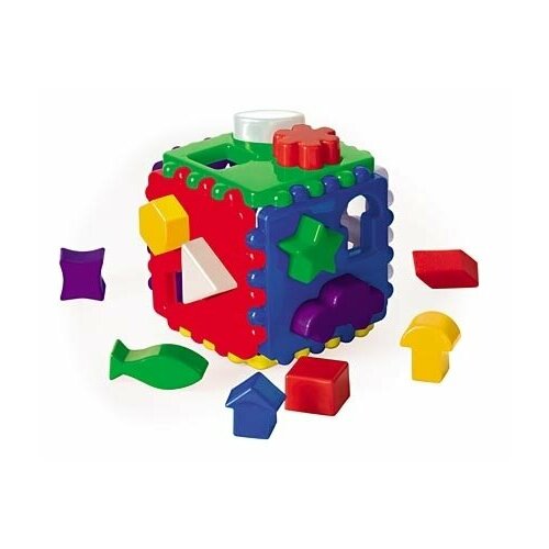 Логический куб Рыжий кот, большой, 6 стенок, 18 форм