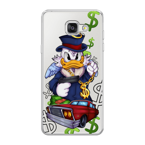 Силиконовый чехол на Samsung Galaxy A5 2016 / Самсунг Галакси A5 2016 Scrooge McDuck with a Gold Chain, прозрачный силиконовый чехол на samsung galaxy a5 2016 самсунг галакси a5 2016 сочные булочки прозрачный