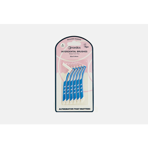 зубные ёршики 0 6мм jordan interdental brushes clinic brush between size m 10 шт Межзубные ершики nordics 0.4 mm / количество 6 шт