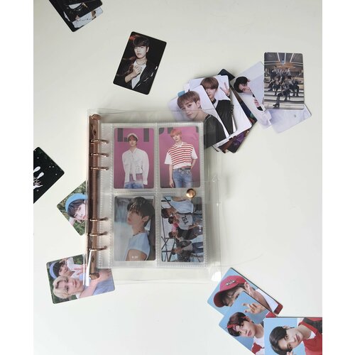 Альбом для фотографий карточек kpop - биндер для коллекционирования, двусторонний 25 листов на 200 карт