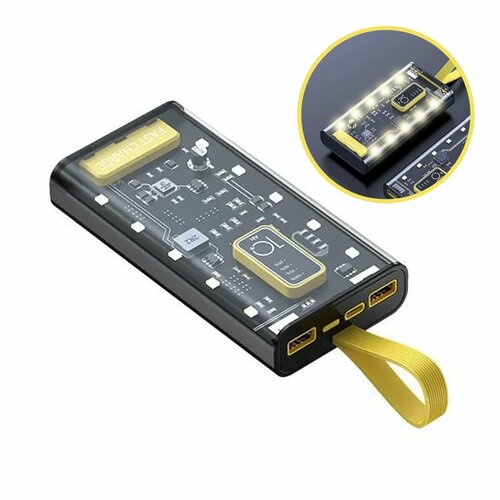 Внешний аккумулятор Cyberpunk Power Bank 10000 mAh Чёрный с подсветкой 229000₽