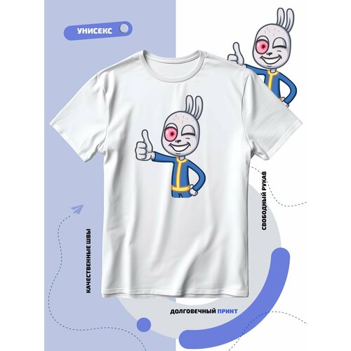 фото Футболка заяц в спортивном костюме, размер 3xl, белый smail-p