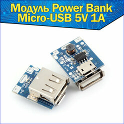 Модуль Power Bank Мини с гнездом Micro-USB 5V 1А Arduino & Повер банк для ардуино & PowerBank