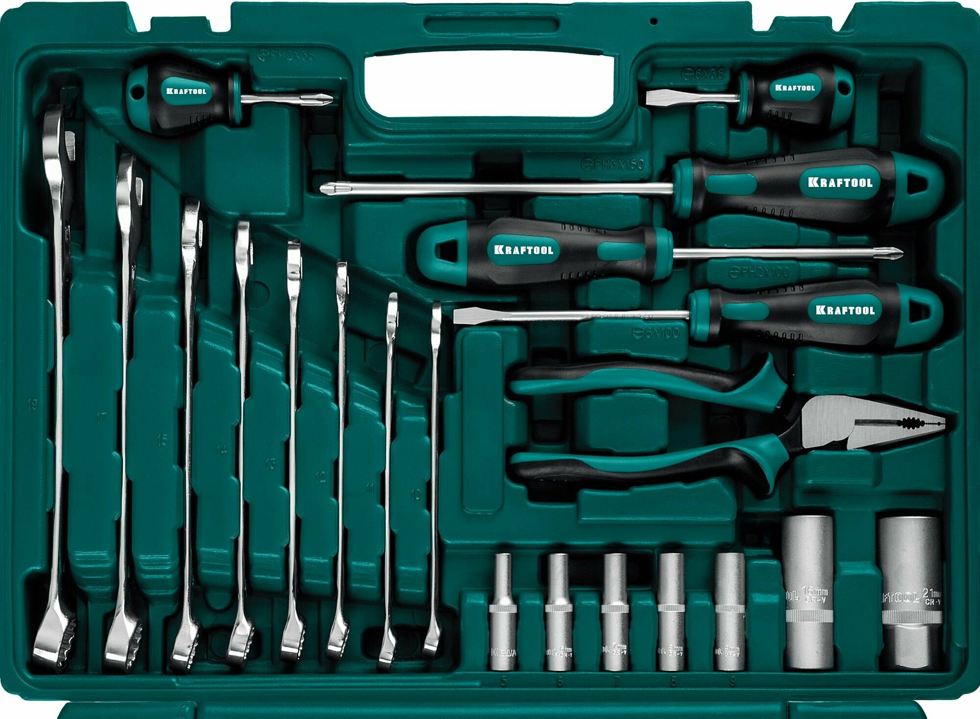 EXTREM-76, 76 предм, (1/2″+3/8″+1/4″), универсальный набор — фото 1