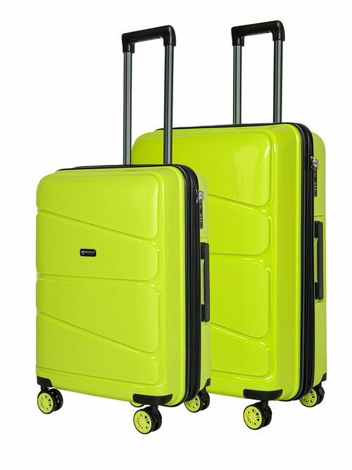 Комплект чемоданов Bonle H-8011_ML/GREEN, 2 шт., 136 л, размер M/L, зеленый
