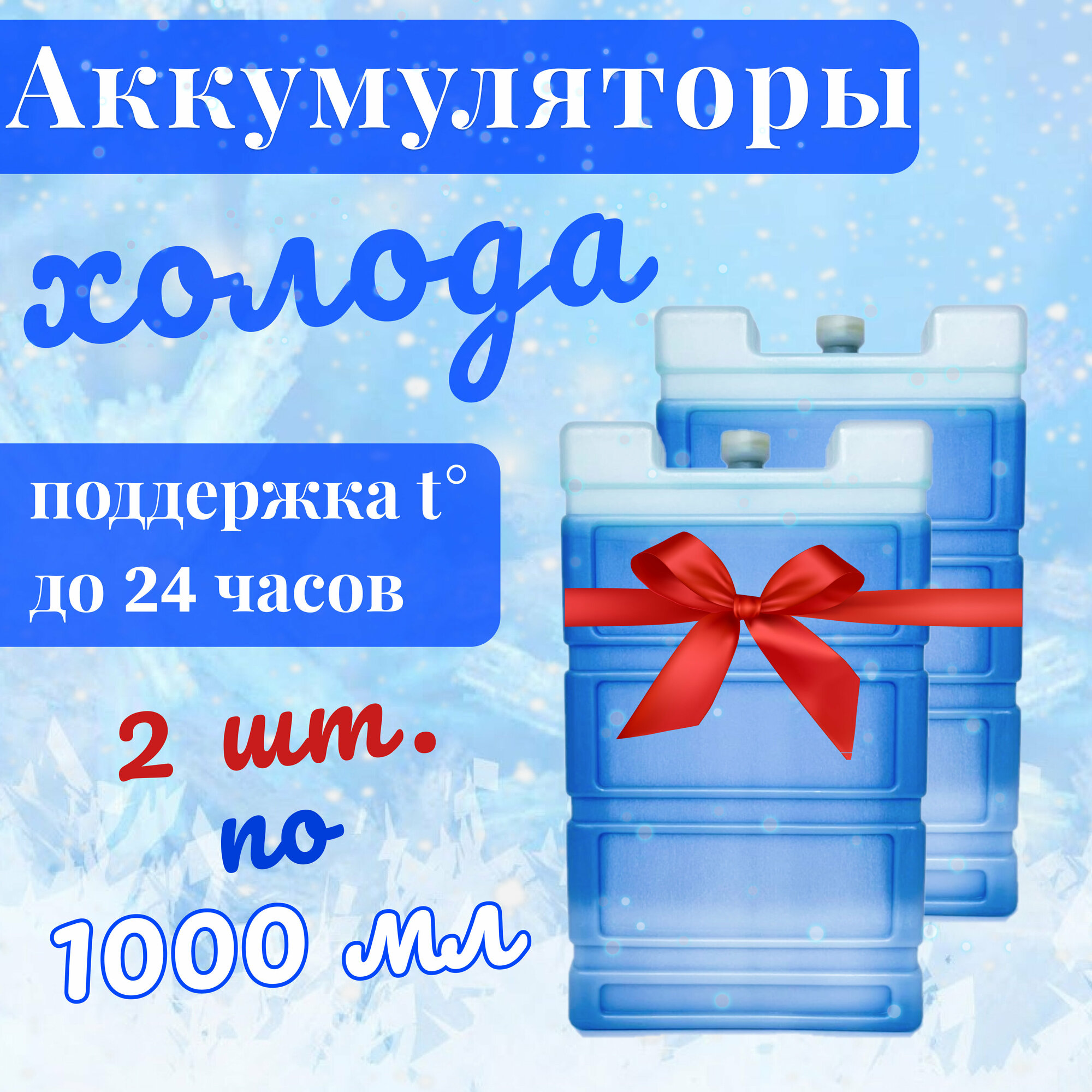 Аккумулятор холода (хладоэлемент) на 1000 мл - 2 шт