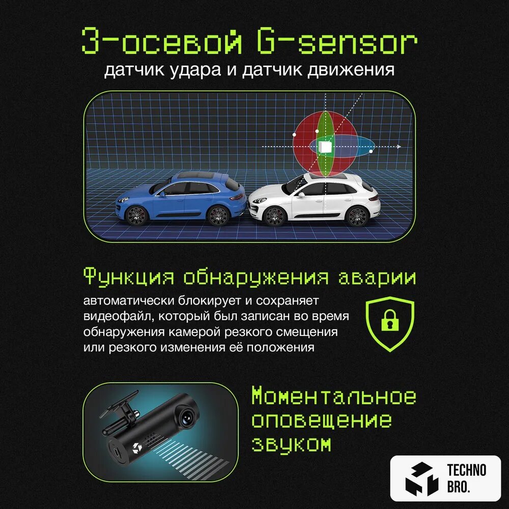 Видеорегистратор TechnoBro LF9Pro от блока предохранителей с картой памяти на 64 ГБ — фото 1