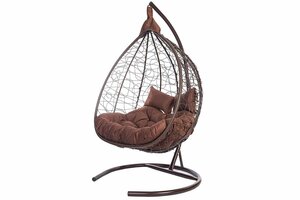 Кресло-кокон подвесное двухместное LAURA FISHT FIS 301, коричневый/шоколадный