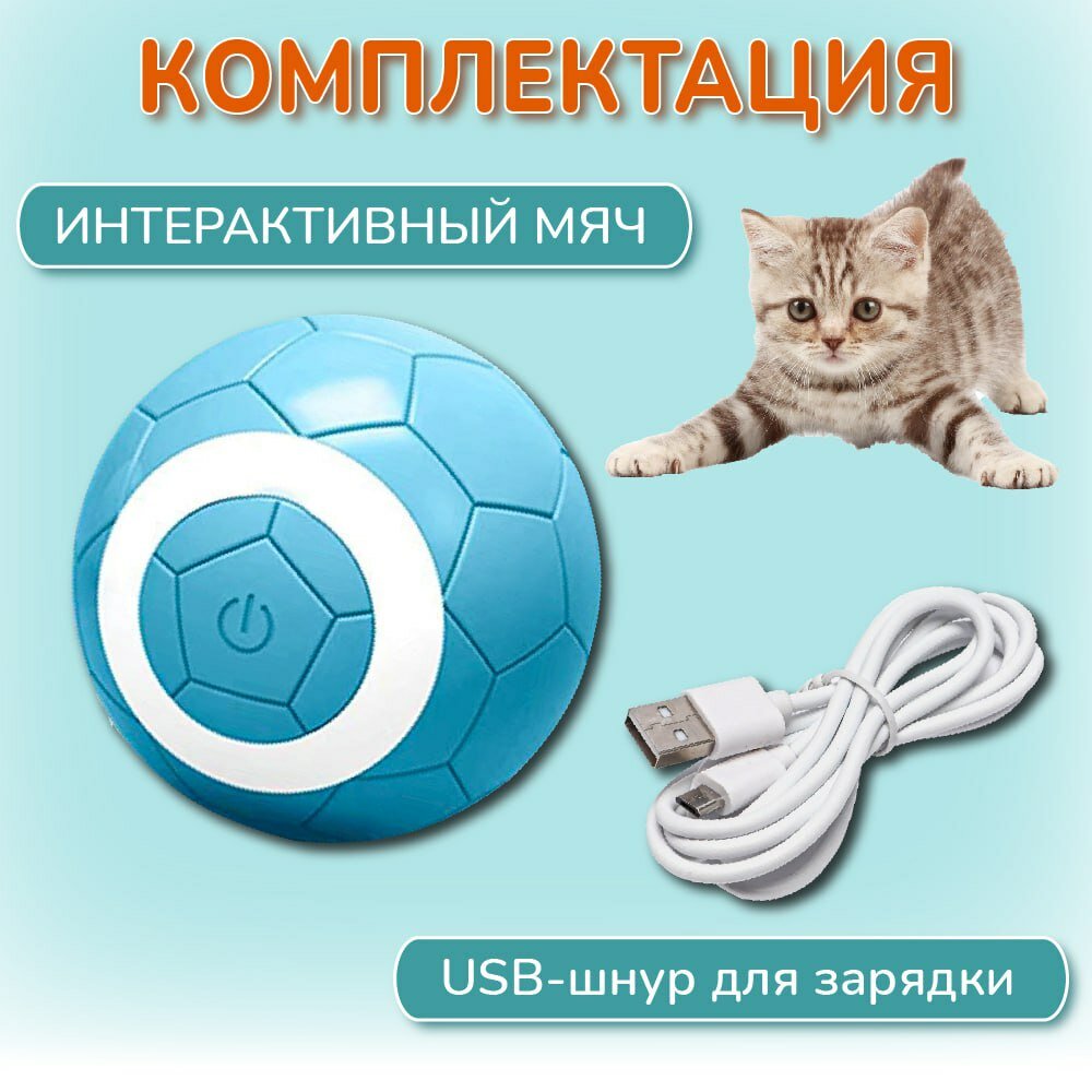 Мяч игрушка интерактивная для котят, игрушка для собак и кошек - фотография № 5